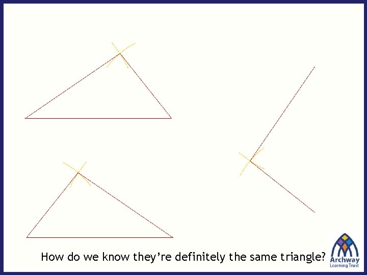 How do we know they’re definitely the same triangle? 