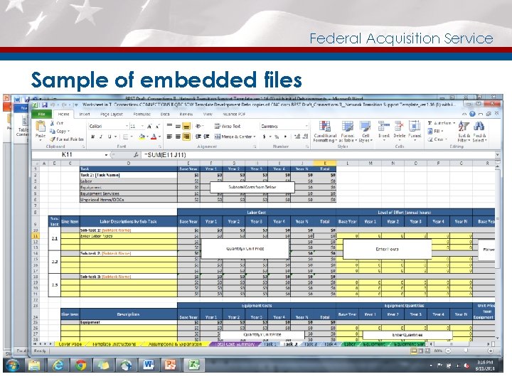 Federal Acquisition Service Sample of embedded files 27 