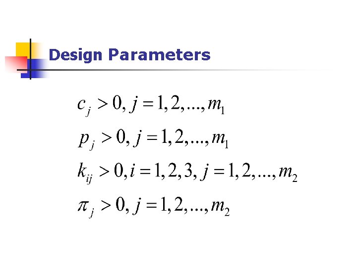 Design Parameters 
