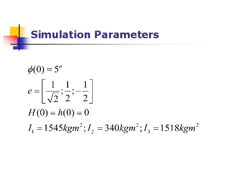 Simulation Parameters 