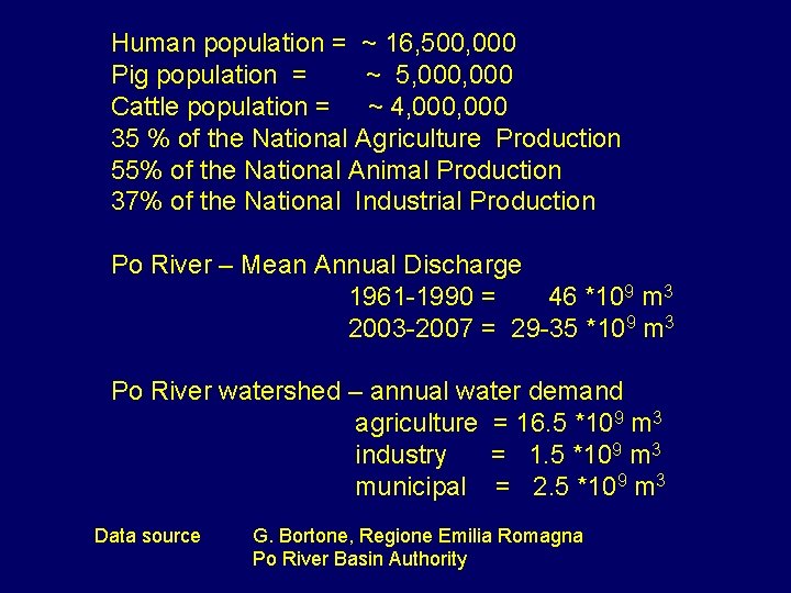 Human population = ~ 16, 500, 000 Pig population = ~ 5, 000 Cattle