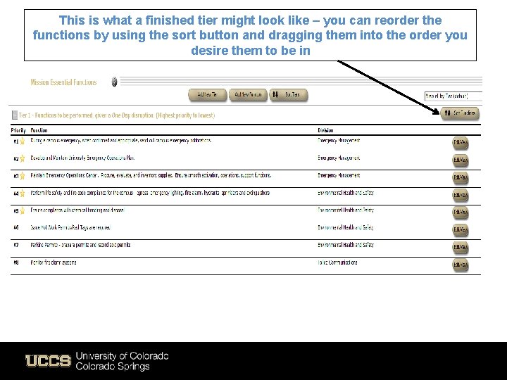 This is what a finished tier might look like – you can reorder the
