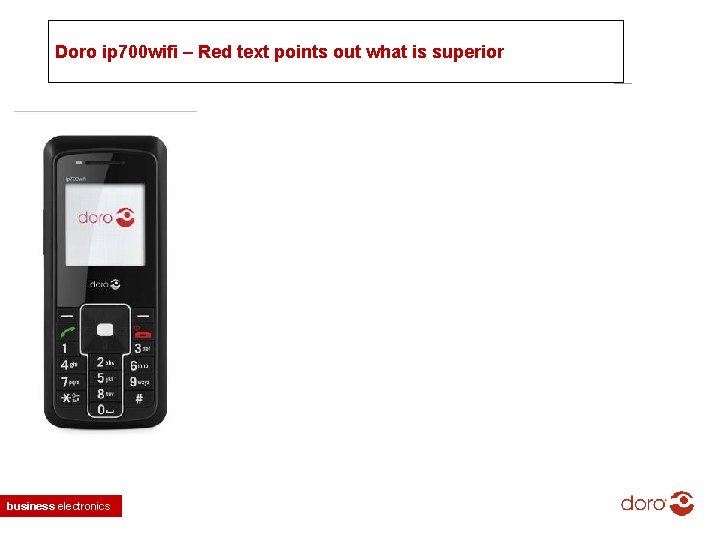 Doro ip 700 wifi – Red text points out what is superior business electronics