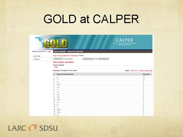 GOLD at CALPER 