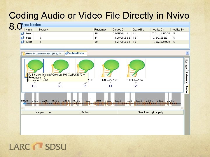 Coding Audio or Video File Directly in Nvivo 8. 0 