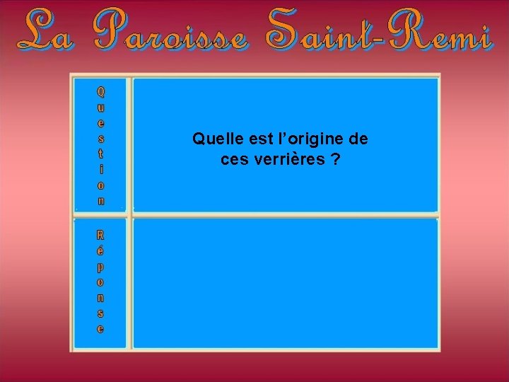 Quelle est l’origine de ces verrières ? Quelle est l’origine de ces verrières ?