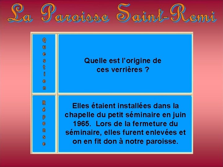 Quelle est l’origine de ces verrières ? Elles étaient installées dans la chapelle du Quelle est l’origine de ces verrières ? Elles étaient installées dans la chapelle du