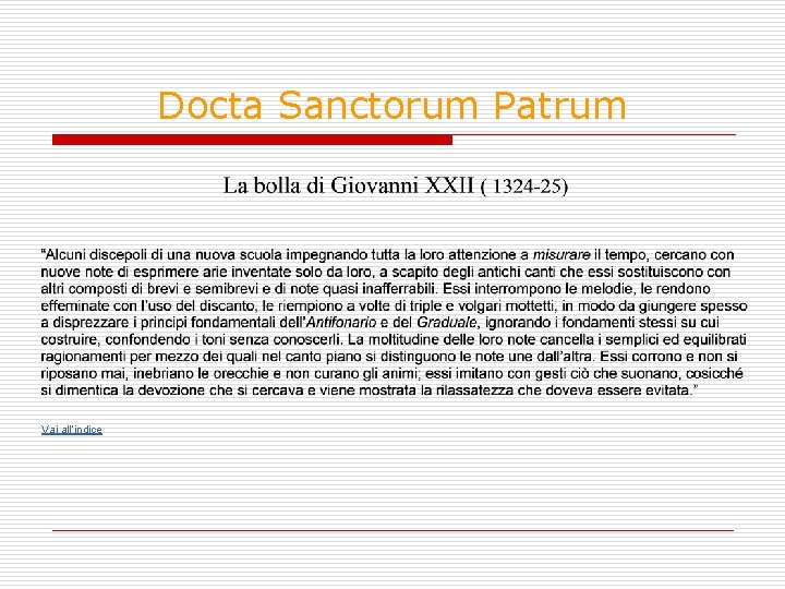 Docta Sanctorum Patrum Vai all’indice 