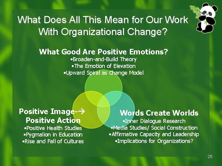 What Does All This Mean for Our Work With Organizational Change? What Good Are What Does All This Mean for Our Work With Organizational Change? What Good Are