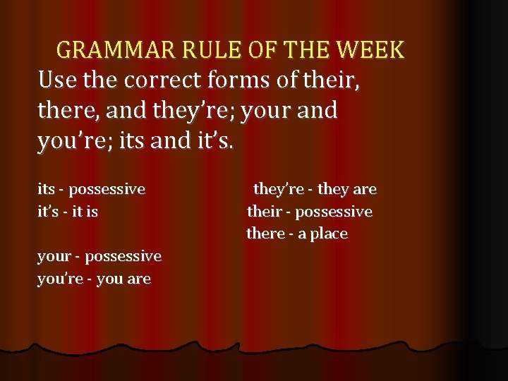 GRAMMAR RULE OF THE WEEK Use commas to