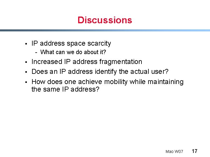 Discussions § IP address space scarcity - What can we do about it? §