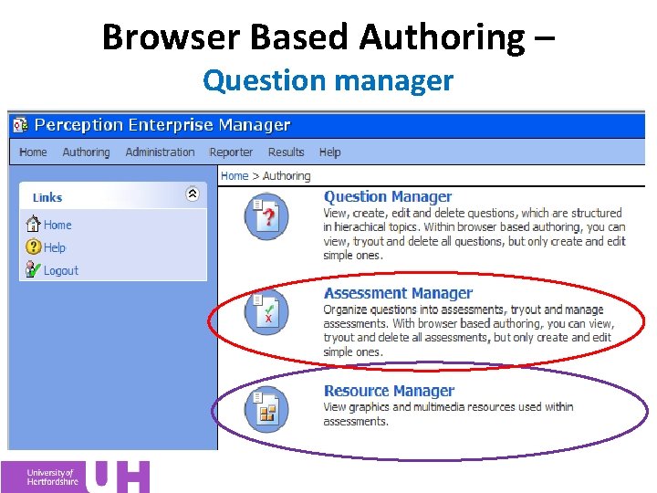 Browser Based Authoring – Question manager 