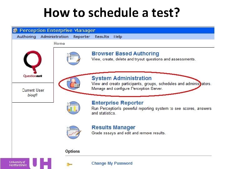 How to schedule a test? 