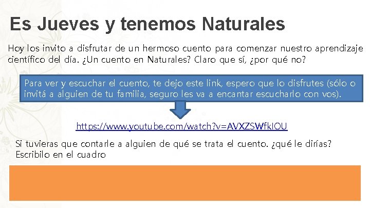 Es Jueves y tenemos Naturales Hoy los invito a disfrutar de un hermoso cuento