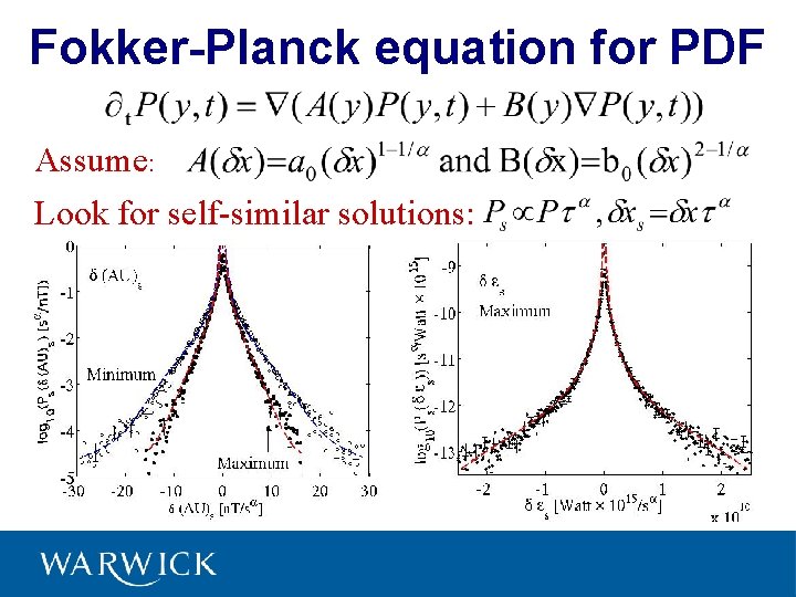 Fokker-Planck equation for PDF Assume: Look for self-similar solutions: 