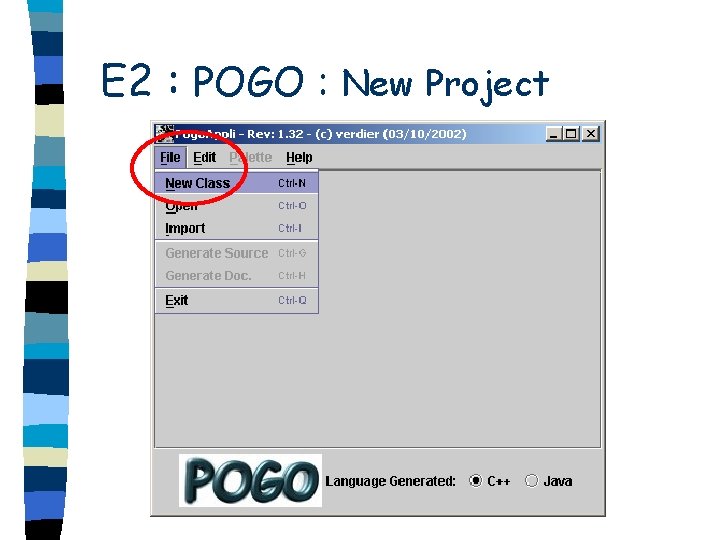 E 2 : POGO : New Project 