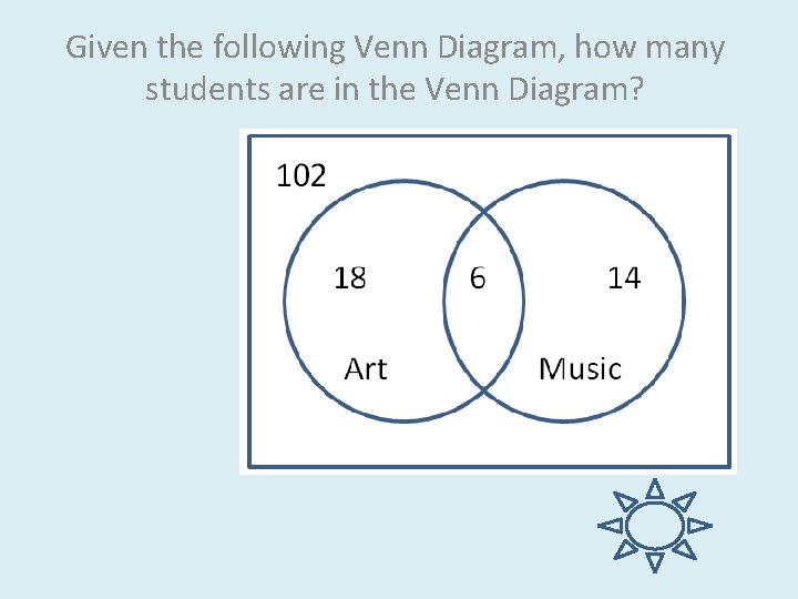 Given the following Venn Diagram, how many students are in the Venn Diagram? 