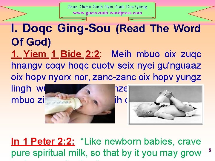 Zeuz, Gueix-Zunh Nyei Zunh Doz Qorng www. gueixzunh. wordpress. com I. Doqc Ging-Sou (Read