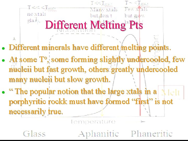 Different Melting Pts l l l Different minerals have different melting points. At some