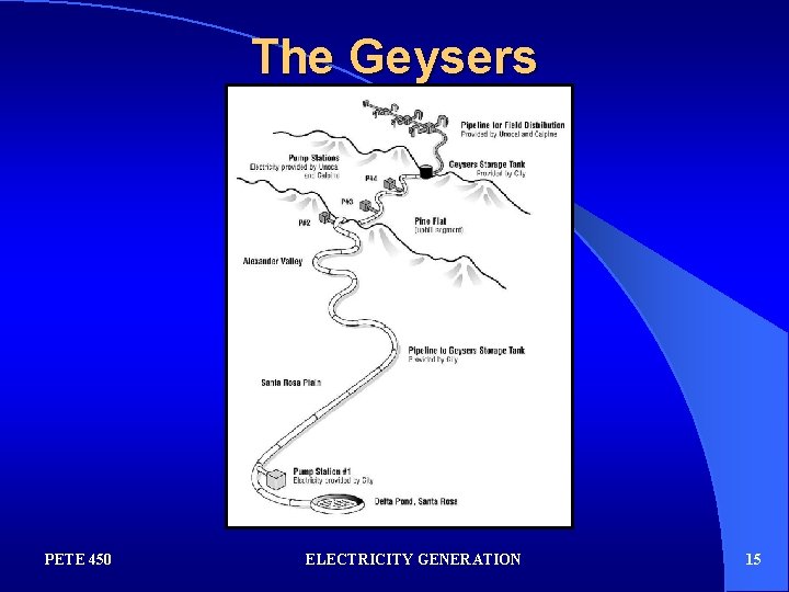 The Geysers PETE 450 ELECTRICITY GENERATION 15 