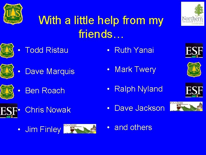 With a little help from my friends… • Todd Ristau • Ruth Yanai •