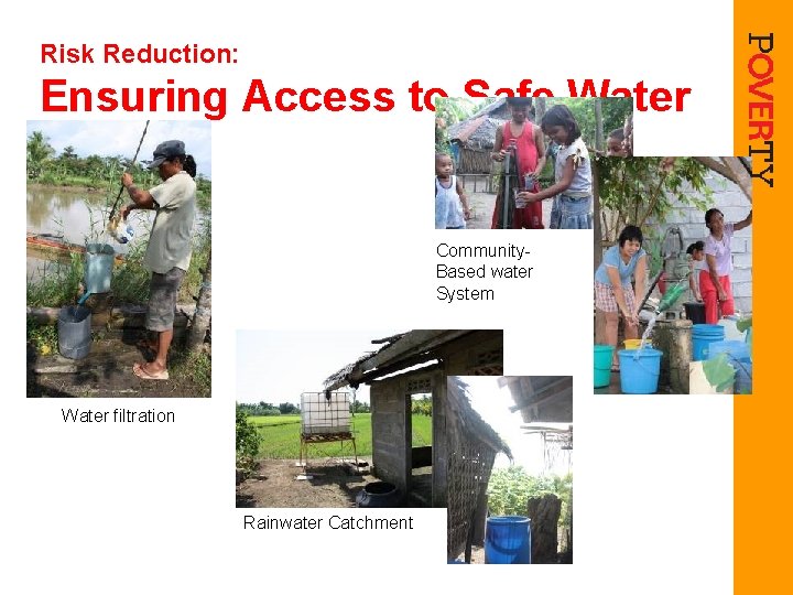 Risk Reduction: Ensuring Access to Safe Water Community. Based water System Water filtration Rainwater