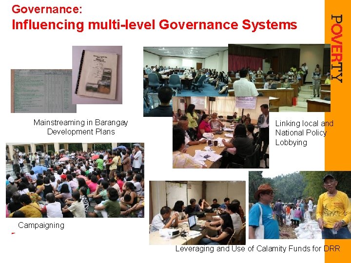 Governance: Influencing multi-level Governance Systems Mainstreaming in Barangay Development Plans Linking local and National