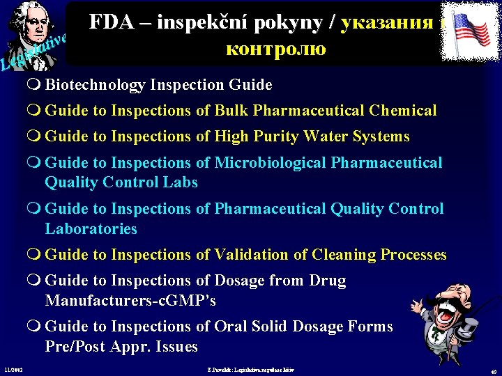 FDA – inspekční pokyny / указания по FDA – inspekční pokyny / контролю e