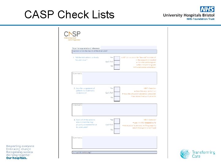 CASP Check Lists 