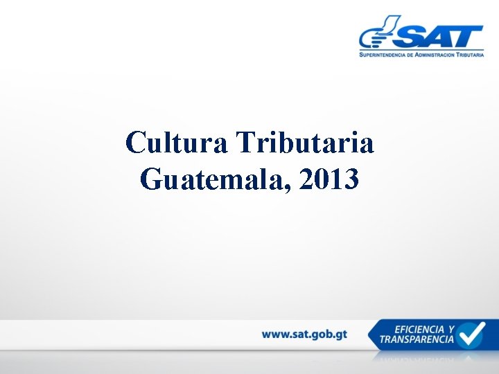 Cultura Tributaria Guatemala, 2013 