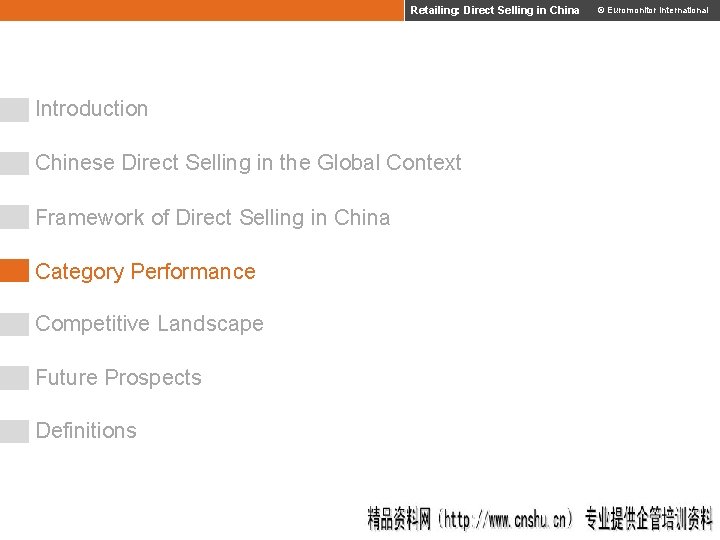 Retailing: Direct Selling in China © Euromonitor International Introduction Chinese Direct Selling in the