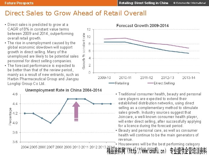 Future Prospects Retailing: Direct Selling in China © Euromonitor International Direct Sales to Grow