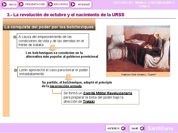 INICIO PRESENTACIÓN RECURSOS INTERNET HISTORIA DEL MUNDO CONTEMPORÁNEO TEMA 8 3. - La revolución
