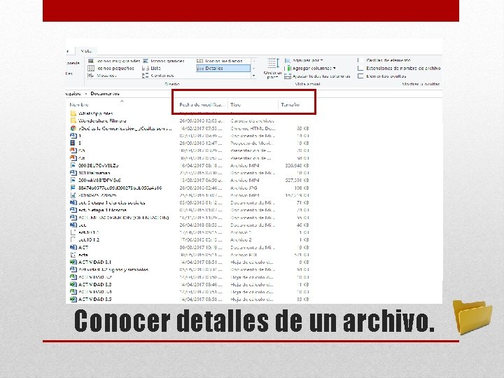 Conocer detalles de un archivo. 