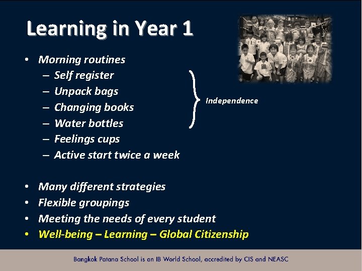 Learning in Year 1 • Morning routines – Self register – Unpack bags –