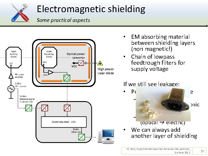 Electromagnetic shielding Some practical aspects Optical power converter VCC High power Laser diode •