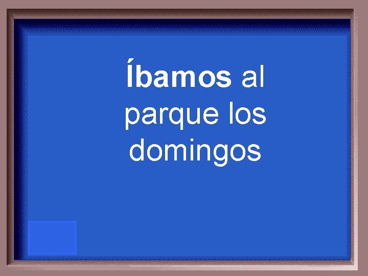 Íbamos al parque los domingos 