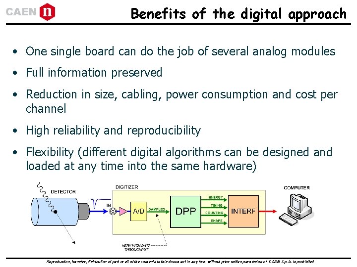 Benefits of the digital approach • One single board can do the job of Benefits of the digital approach • One single board can do the job of