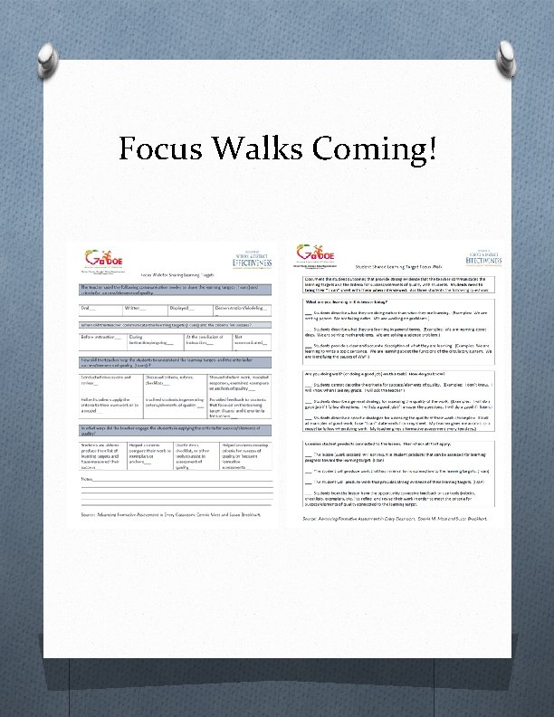 Focus Walks Coming! 