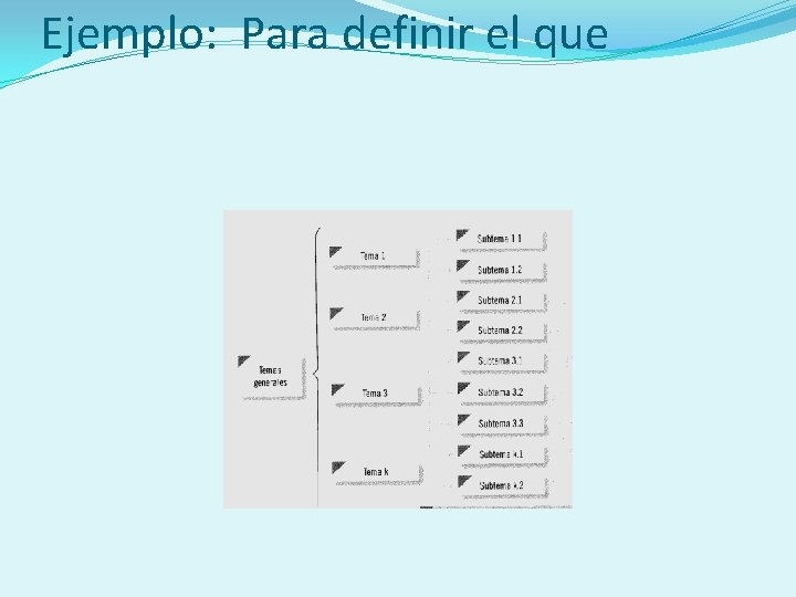 Ejemplo: Para definir el que 