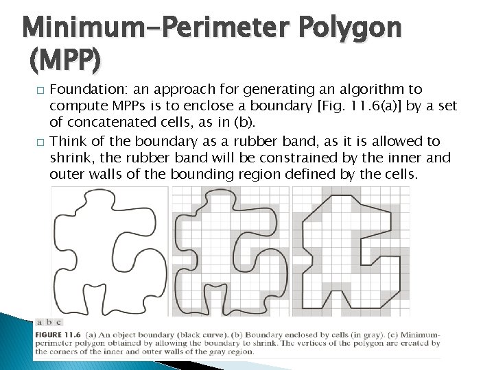 Minimum-Perimeter Polygon (MPP) � � Foundation: an approach for generating an algorithm to compute