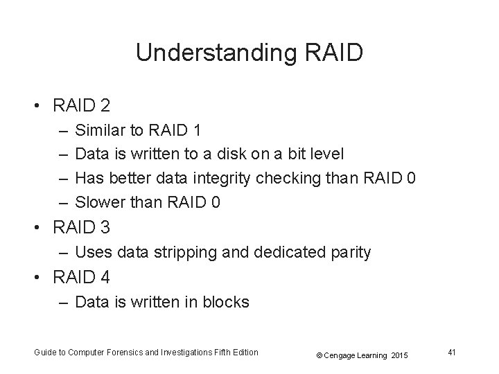 Understanding RAID • RAID 2 – – Similar to RAID 1 Data is written Understanding RAID • RAID 2 – – Similar to RAID 1 Data is written