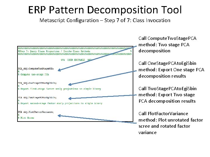 ERP Pattern Decomposition Tool Metascript Configuration – Step 7 of 7: Class Invocation Call