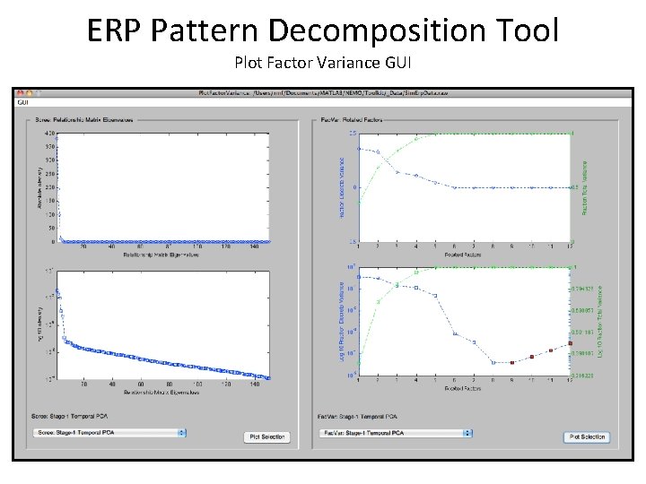 ERP Pattern Decomposition Tool Plot Factor Variance GUI 