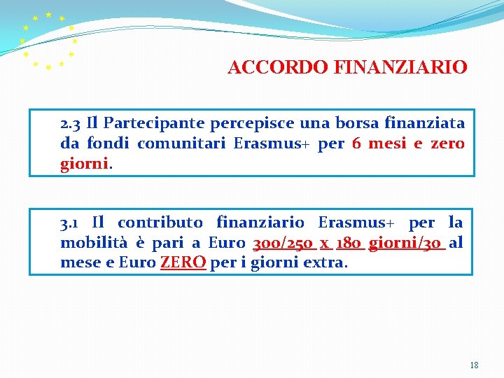 ACCORDO FINANZIARIO 2. 3 Il Partecipante percepisce una borsa finanziata da fondi comunitari Erasmus+