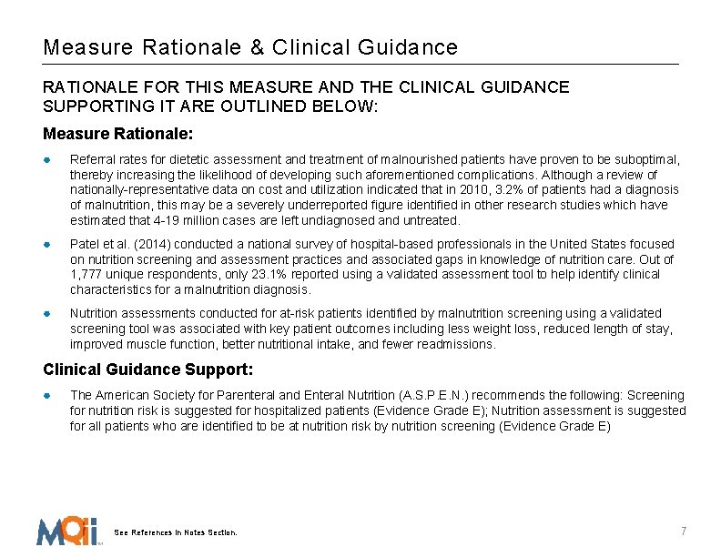 Measure Rationale & Clinical Guidance RATIONALE FOR THIS MEASURE AND THE CLINICAL GUIDANCE SUPPORTING
