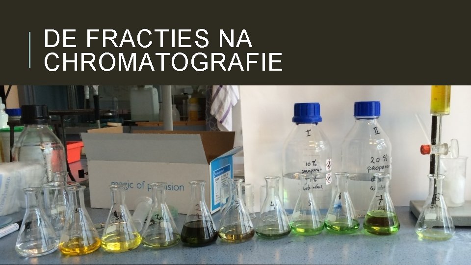 DE FRACTIES NA CHROMATOGRAFIE 