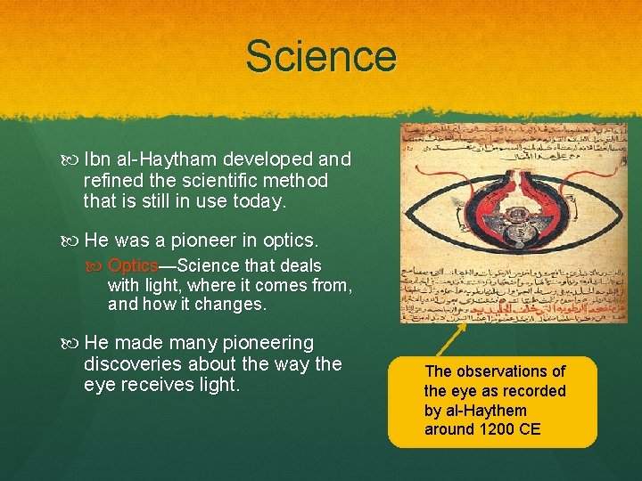 Science Ibn al-Haytham developed and refined the scientific method that is still in use