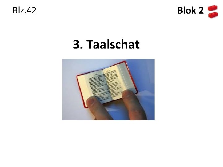 Blok 2 Blz. 42 3. Taalschat 