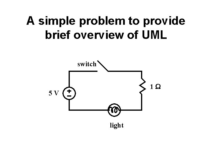 A simple problem to provide brief overview of UML switch 1 W 5 V